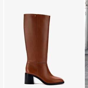 LARROUDE - Ricky mocha leather boots size NWT 8.5